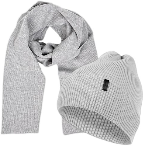molti Mütze Schal Set Damen Merino – Frühling 100% Merinowolle, OEKO-TEX® Standard 100 Beanie & Strickschal, Wärmend, Atmungsaktiv & Hypoallergen Größen: Mütze 55–60 cm, Schal 204x24 cm Farbauswahl