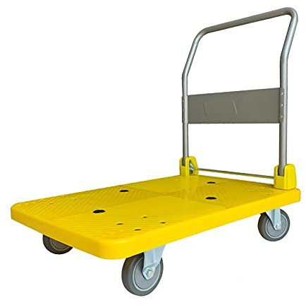 VDQUUACI Plattform-Sackkarre Plattformwagen Klappbarer Handwagen mit Metallgriff und Schwenkrädern Leises Bewegen für Gepäck Haushaltsreisen Schwerlast-Schiebewagen zum Beladen (Größe: 330