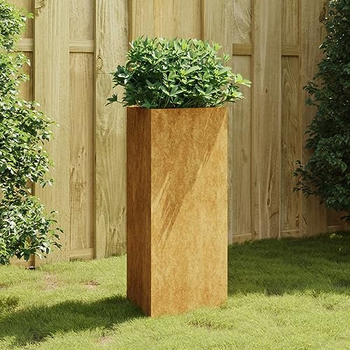 Xichuzi Pflanzkübel 40x34,5x75 cm Cortenstahl, Pflanzgefäße Außen, Blumentöpfe Garten, Blumenübertopf, Pflanzen Topf Groß - 824546