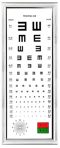IMOSEI LED eye chart light box, 2.5 m multifunctional vision test chart, clear visual targets, 5 visual targets, hanging installation