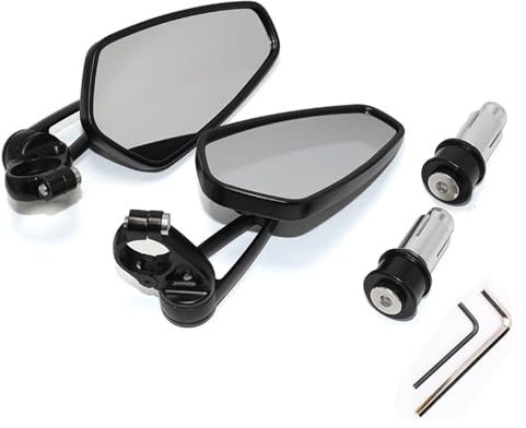 Für Y&amaha Für MT-07 FZ-07 Universal 7/8  22mm Lenker Motorrad Lenkerendenspiegel Motorradspiegel Rückspiegel Motorrad Rückspiegel(Schwarz)