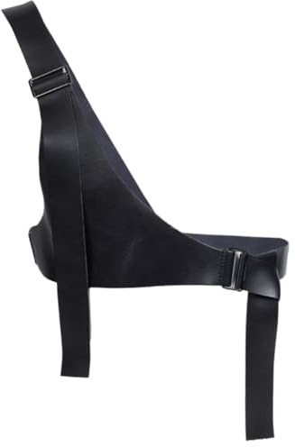 CABODYALS Schwarzer Vintage Taillengürtel Aus Kunstleder Gothic Harnisch Brust Punk Verstellbar Gothic Rock Gurt Rave Übergröße Boho Dekorativer Taillengürtel Für Damen Kleider Kleidung Körperschmuck