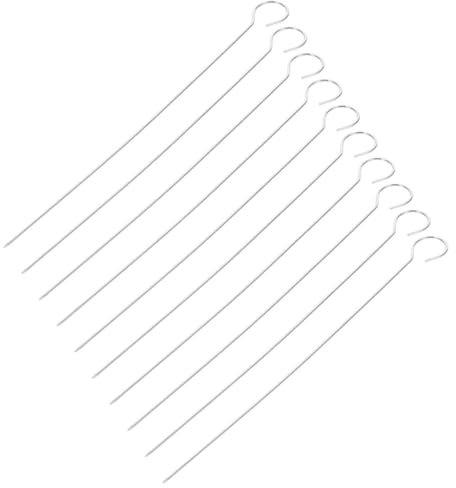Toyvian 30pièces Lot de Brochettes Acier Inoxydable pour Barbecue Piques à Brochettes Réutilisables pour Grillades et Cuisson de Volaille