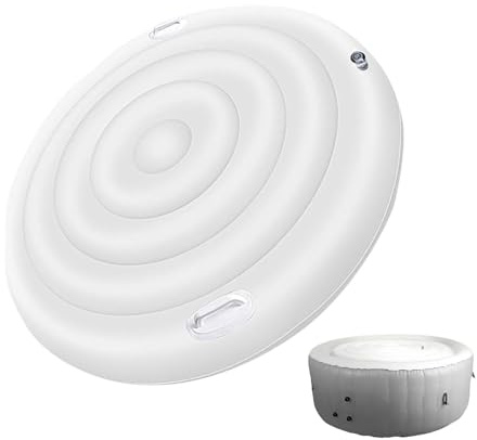Couvercle De Spa Gonflable Rond De 140 Cm, Couvercle Rond À Bain,Couverture De Spa Gonflable Habillage Spa Gonflable avec des Trous De Fuite d'air, Couvercles Spa À Économie D'énergie