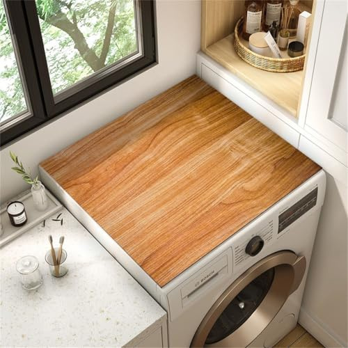 YJSZY Tapis De Protection pour Dessus De Machine à Laver,Grain De Bois,AntidéRapant Housse De Machine à Laver pour Machine à Laver,SèChe-Linge,RéFrigéRateur,Cuisine,Bain,Carpet (Color 2,60 x60 cm)