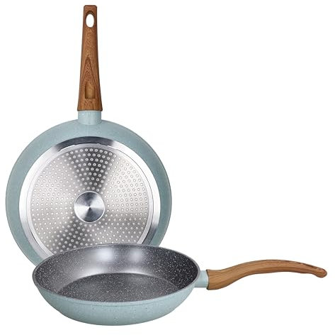 Tognana Pepper Bamboo, set 2 padelle 24/28 cm, alluminio stampato, alluminio forgiato, alluminio in fusione, verde