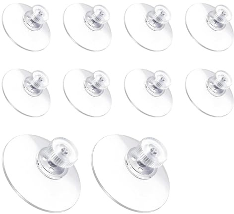 10 Pcs Ventouse a Visser, Ventouses avec Filetage et Écrous Moleté Grandes Ventouse Polyvalentes en Plastique Transparent Sans Crochets pour Camping Car Fenêtre Salle de Bain Van Ø 31mm Filetage 4 mm