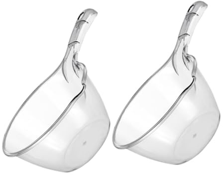 Healifty Cucharón de Agua de Cocina y Baño Mango Largo, Grande, Plástico Resistente, Gris, para Uso Doméstico y Camping, Pack de 2 Unidades