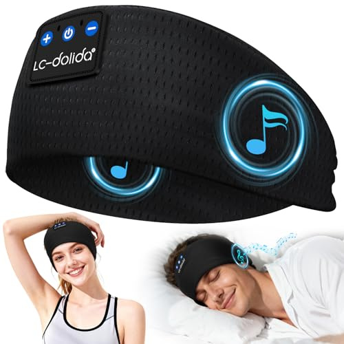 LC-dolida Schlafkopfhörer Bluetooth Sport Stirnband, 15h Akku & HiFi-Stereo