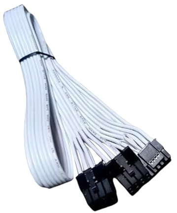 ZEPFJHE Câble PCIE 5.0 16 AWG double 8 broches vers 16 broches 12 VHPWR pour une gestion facile des câbles et une meilleure efficacité de refroidissement. Alimentation stable pour les GPU construits