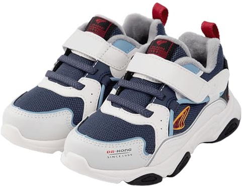 Dr Kong Toddler Boys Girls Running Sneakers Winter Shoes Kids Lightweight Tennis Warm Fleece Linced Athletic Sport Cold Weather Sneaker for Toddler/Little Kid Deep Blue/White