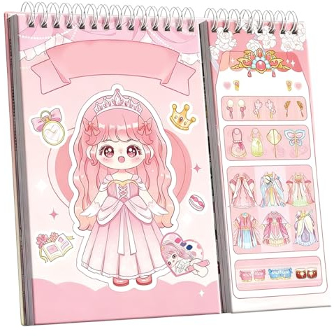 Wechselkleider Sticker, Kindertoys, Make up Malerei, Stickerbücher, Dress Me Up Stickerbuch, 15 Sets Mit Figuren Und Kleidung, 5 Sets Mit Farb-Make-up, Geschenk Für Mädchen