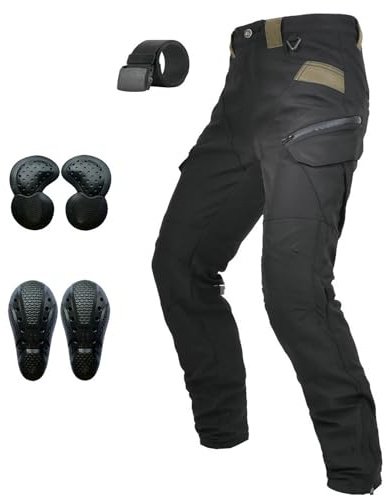 GEBIN Motorradhose Herren mit herausnehmbaren Protektoren | Atmungsaktives, Wasserabweisendes Gewebe mit praktischen Taschen für Stadtfahrten, Touren und Alltag