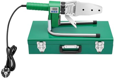 VonVVer Saldatrice a manicotto, 1500 W, con 3 set di teste di mandrini (Ø 20/25/32 mm) per tubi PPR, PE, PP, saldatrice per tubi, gamma di temperatura 25-385 ℃, saldatrice per tubi in plastica