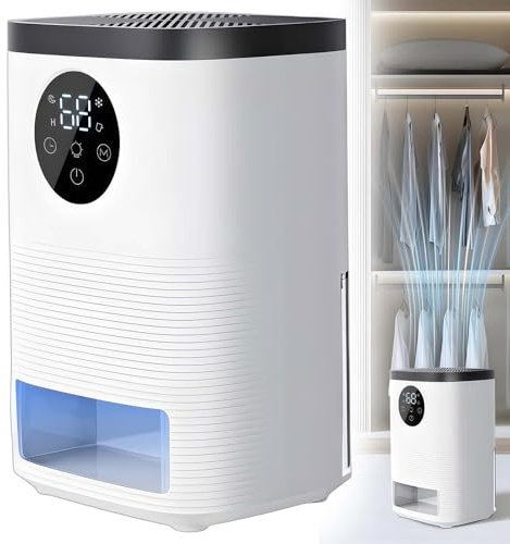 UIHECTA Deumidificatore 1400ML, Sbrinamento Automatico, Anti-umidità, Timer 24H Spegnimento Auto, Display Digitale, Alta Efficienza Ultra Silenzioso, per Camera da Letto, Guardaroba, Bagno