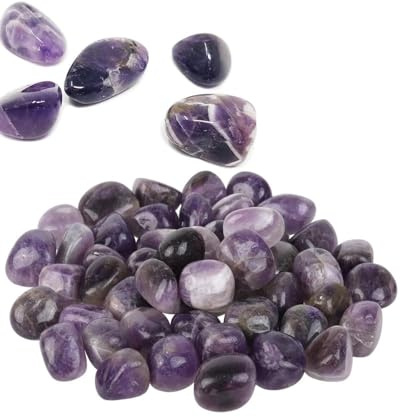 HUVZOR 100 Gramm Amethyst Heilsteine Kristalle Set, Natürliche Poliert Chakra Steine Set, Bunte Heilsteine Edelsteine Set für Meditation, Erdung, Chakra, Reiki, Ausgleich, Beruhigung