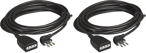 BTicino 2537N Prolunga Domestica 2 P+T 10 A con Spina e Presa, 5 m, Nero (Confezione da 2)