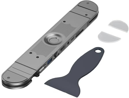Zenlir Puerto USB C estación de acoplamiento para laptop, 7 puertos, adaptador Ethernet 4K60Hz PD100W carga USB 3.0 plegable altura ajustable tipo C estación de acoplamiento
