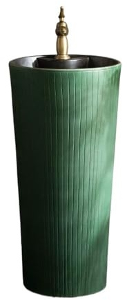 Lavabo sur pied Lavabo sur pied vintage avec robinet et kit de vidange, meuble-lavabo en céramique
