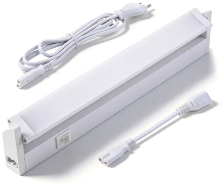 Bloombeam LED Unterbauleuchte Küche 44cm, Dimmbar, Schwenkbar, Stecker 230V | 44cm LED Unterbauleuchte mit Stecker Dimmbar, 4000K Neutralweiß, schwenkbar & erweiterbar. Perfekt für Küchenschränke.