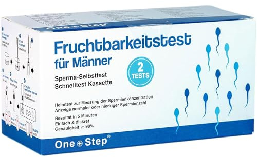 One Step Sperma Test 2 Stück I Fruchtbarkeitstest für Männer I Spermatest I Spermientest I Zeugungsfähigkeit Test Mann I Misst die Konzentration von Spermien