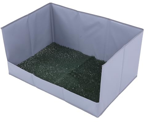 Drfeify Almohadilla De Hierba para Perros Plegable Y Fácil De Limpiar para Viajes En Interiores Y Exteriores, Almohadilla para Orinar De Cachorros De Césped Artificial para Orinal para Perros: (L)