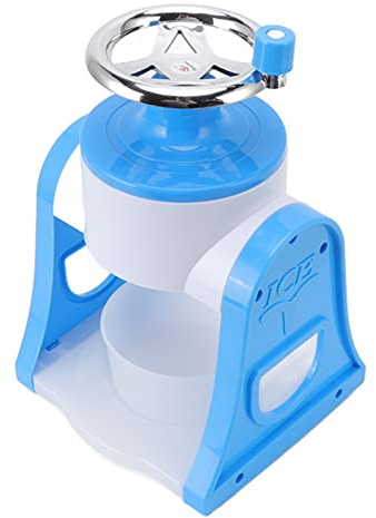 Pongnas Macchina per Ghiaccio Tritato Portatile a Manovella con Lame in Acciaio Inossidabile per Casa, Bar e Uso Esterno - Tritaghiaccio (BLUE)