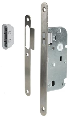 Bricard Serrure à encastrer 2792 pêne aimanté pour porte de salon, cuisine ou d'intérieur sans clé - Axe 40 mm