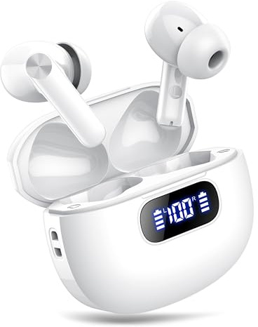Kopfhörer Kabellos Bluetooth, In Ear Kopfhörer Bluetooth 5.3 mit 4 ENC Noise Cancelling Mic, 2026 Neue Kopfhörer Kabellos LED Anzeige, 48Std Earbuds, HiFi Stereo IP7 Wasserdicht Ohrhörer für Arbeit
