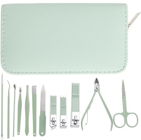 SOLUSTRE Juego de Manicura Hogar Set de Cortaúñas de Acero Inoxidable, Portátil y Fácil de Usar, Incluye Estuche Tamaño Palma Adecuado para Uso Diario y Viajes