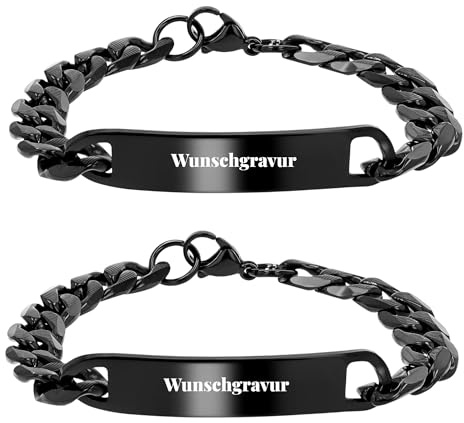 AKANX Partnerarmbänder mit Gravur, Armband Damen Herren, Set selber machen, personalisierte Geschenke, Freundschaftsarmbänder,Jahrestag Geschenk,Partner Geschenke