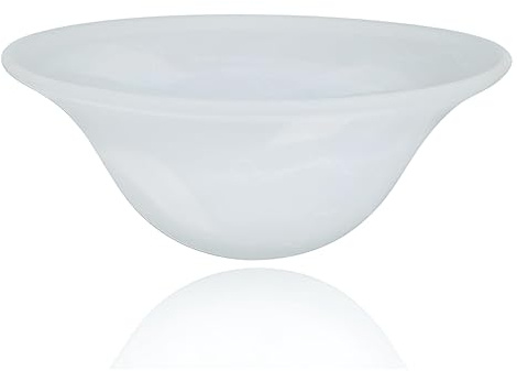 White Swirl Glass Lamp Shade Replacement for Floor Lamp - Lamp Shade for Floor Lamps with Medium Base Sockets (E26) - Glass Lamp Shade - Floor Lamp Shade - Replacement Glass (White Marble)