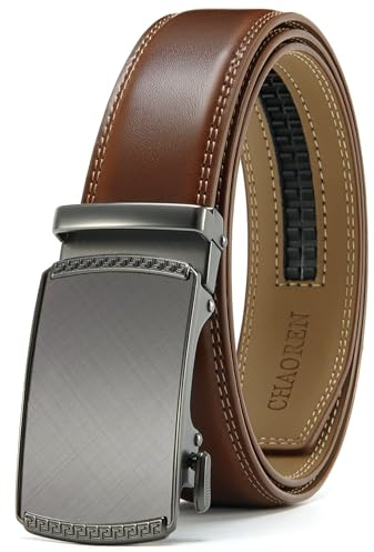 CHAOREN Mens Belt Leather Ratchet Belt - Customizable Fit, Effortless Style (35mm)