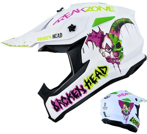 Broken Head MX-Helme FreakZone | Leicher Crosshelm für Supermoto, Motocross, Quad - Motorradhelm
