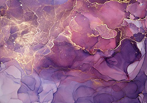 wandmotiv24 Fototapete Steinoptik Kunst rosa violett, XXL 400 x 280 cm - 8 Teile, Wanddeko, Wandbild, Wandtapete, Acryl Wasserfarben Marmor M6564