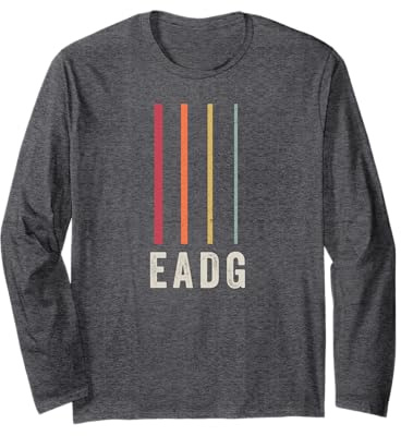 EADG 4-Saiten-Bassgitarre - Retro Vintage Bassspieler Langarmshirt