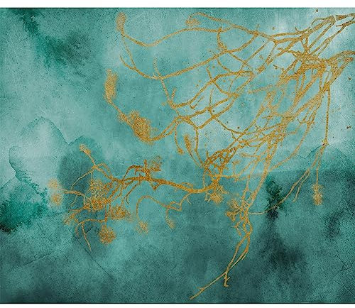 murando - Vlies Fototapete Natur 400x280 cm Vlies Tapeten Wandtapete XXL Moderne Wanddeko Design Wand Dekoration Wohnzimmer Schlafzimmer Botanik Pflanzen Ast türkis b-A-0852-a-a