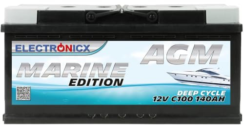 AGM Batterie 140Ah 12V – Solarbatterie für Wohnmobil, Wohnwagen, Boot, Mover – Versorgungsbatterie Deep Cycle – Wartungsfrei & Zyklenfest