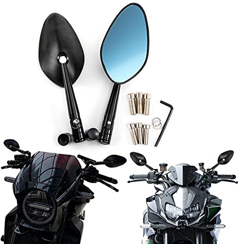 Espejo lateral de motocicleta universal 10mm 8mm espejo retrovisor de motocicleta -Negro (Estilo B)