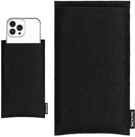 SimonPike Handyhülle passend für Apple iPhone 13 mini | 12 mini (Gr. A) | Boston schwarz Filztasche aus Wollfilz Handy/Smartphone Tasche