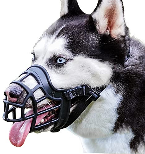 BARKLESS Dog Muzzle, Basket Muzzle Anti Biting Chewing for Medium Large Dog