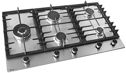 Wiggo WH-G934RR(X) - Einbaugaskochfeld mit Wok - 90cm - Edelstahl