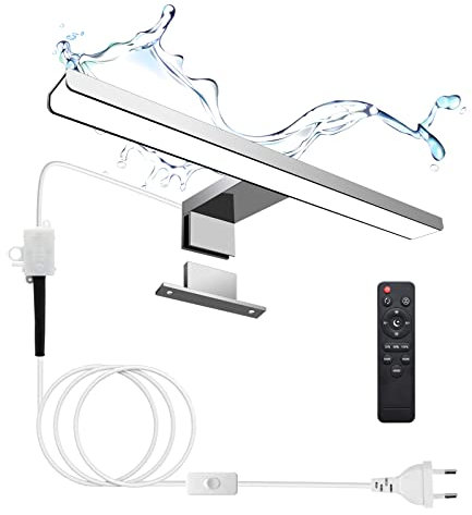 KYOTECH Lampada da Specchio a LED per Bagno 30cm Dimmerabile con Telecomando 10W 650LM Lampada da Bagno Impermeabile IP44 con interruttore Morsetto su Specchio,Armadio,Illuminazione a Parete