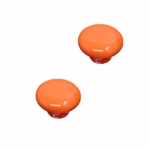6 Stück Möbelknöpfe Keramikknopf Möbelgriff Türknauf Schrankgriff Schrankknopf Möbelknauf Schubladengriffe Schubladenknopf Kommodenknöpfe Knauf für Schrank Schublade für Möbeldekoration,Orange S