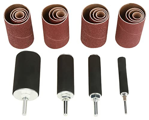 20Pcs Spindle Sanding Drum Sander Kit with Rubber Drums & Sleeves for Drill Press – Includes Carrying Case