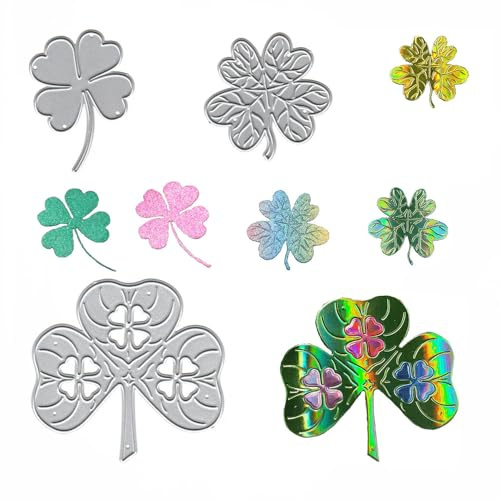 Metal Four Leaf Clover Lucky Grass Summer Lover's Day Die Cuts Cutting Dies Embossing Stencils Template Mould for Card Making Decoration and DIY Scrapbooking Album