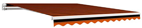 Gecheer Tessuto di Ricambio,Tela,per Tenda da Sole,3x2,5 m,Arancione e Marrone,Tela per Tenda Esterno Sole,Tela per Tenda da Sole da,Balcone,Patio,Terrazzo,Giardino,Tela di Ricambio per Tenda da Sole