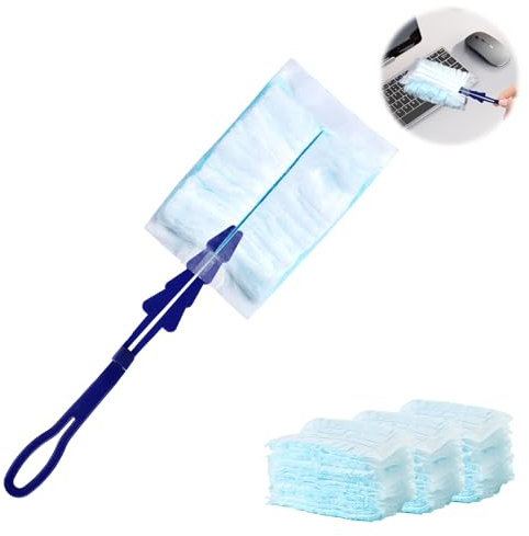 30 Pezzi Piumino Cattura Polvere - Ricariche Compatibile con Swiffer Duster, Spolverini usa e Getta per Spolverare Elettrostatico con Manico, Cattura e Intrappola Polvere e Sporco