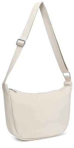 Miss Lulu Damen Halbmond Crossbody Schultertasche, Wasserdichte Nylon Umhängetasche mit Verstellbarem Gurt, Hobo Schultertasche für Freizeit & Reisen, Tragbare Halbmond-Tasche Umhängetasche