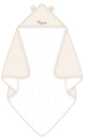 Herding babybest Kapuzendecke Little Bear, Personalisiert mit Name (Bestickt), 80 x 80 cm, 100% Baumwolle